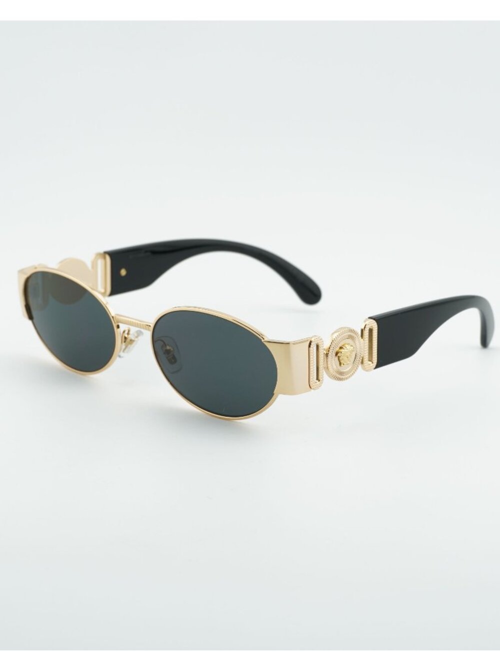 Versace VE2299 1002/87 Sunglasses Gold Oval Frame, Grey Lenses